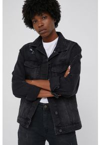Answear Lab Kurtka jeansowa damska kolor czarny przejściowa. Okazja: na co dzień. Kolor: czarny. Materiał: jeans. Styl: wakacyjny #6