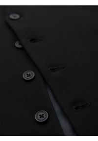 Ombre Clothing - Elegancka męska kamizelka w jodełkę SLIM FIT - czarna V3 - Rozmiar: XL. Okazja: na spotkanie biznesowe, do pracy, na co dzień. Typ kołnierza: golf. Kolor: czarny. Materiał: tkanina, wiskoza, poliester, materiał, elastan. Wzór: jodełka. Styl: elegancki #8
