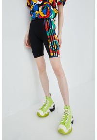 adidas Originals szorty x Rich Mnisi damskie kolor czarny wzorzyste high waist. Stan: podwyższony. Kolor: czarny. Materiał: dzianina, materiał, bawełna