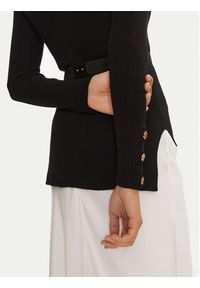 Elisabetta Franchi Golf MK-11B-46E2-V890 Czarny Slim Fit. Typ kołnierza: golf. Kolor: czarny. Materiał: syntetyk, wiskoza #6