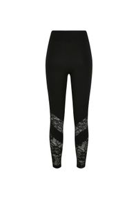 Damskie legginsy z wysoką talią Urban Classics lace inset. Stan: podwyższony. Kolor: czarny. Materiał: koronka. Wzór: koronka #1
