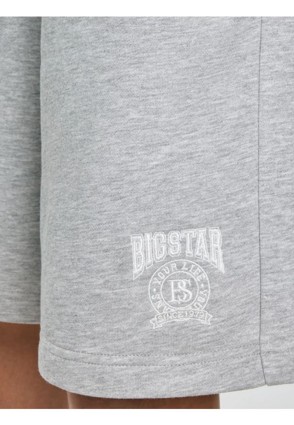 Big-Star - Szorty chłopięce dresowe szare Doner 901. Kolor: szary. Materiał: dresówka. Wzór: haft. Styl: klasyczny, sportowy