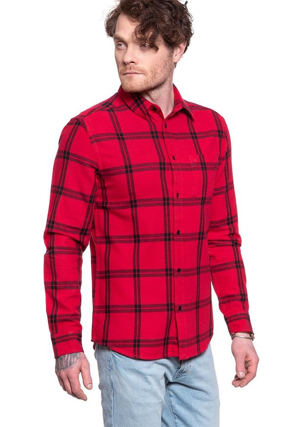 Wrangler - MĘSKA KOSZULA WRANGLER LS 1PKT SHIRT CRIMSON RED W5A1T2X51 112129989
