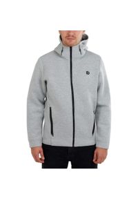 FUNDANGO - Bluza męska z kapturem Fundango Hamal Tech. Typ kołnierza: kaptur. Kolor: szary. Materiał: polar
