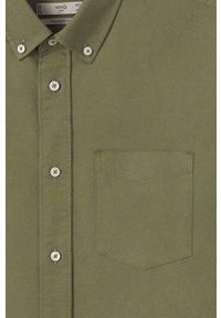 Mango Man koszula męska kolor brązowy regular z kołnierzykiem button-down. Typ kołnierza: button down. Kolor: brązowy. Materiał: tkanina, bawełna. Długość rękawa: długi rękaw. Długość: długie. Wzór: gładki #8