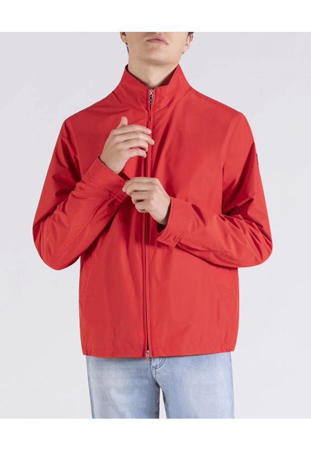 PAUL & SHARK - Czerwona kurtka Typhoon Save The Sea. Kolor: czerwony. Materiał: jeans, tkanina. Styl: klasyczny