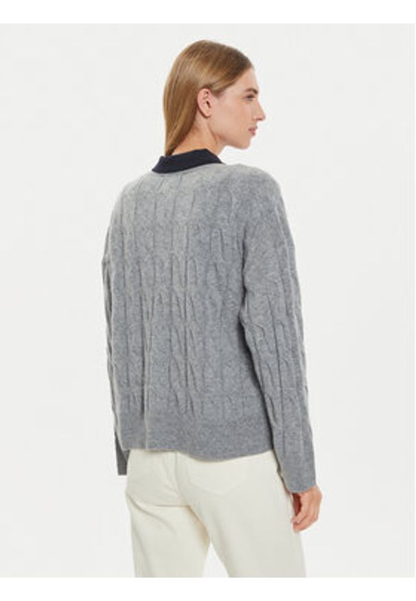 TOMMY HILFIGER - Tommy Hilfiger Kardigan WW0WW43089 Szary Regular Fit. Kolor: szary. Materiał: wełna