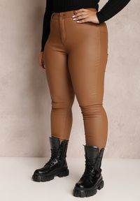 Renee - Brązowe Spodnie Skinny Push Up Zilli. Kolekcja: plus size. Kolor: brązowy #5