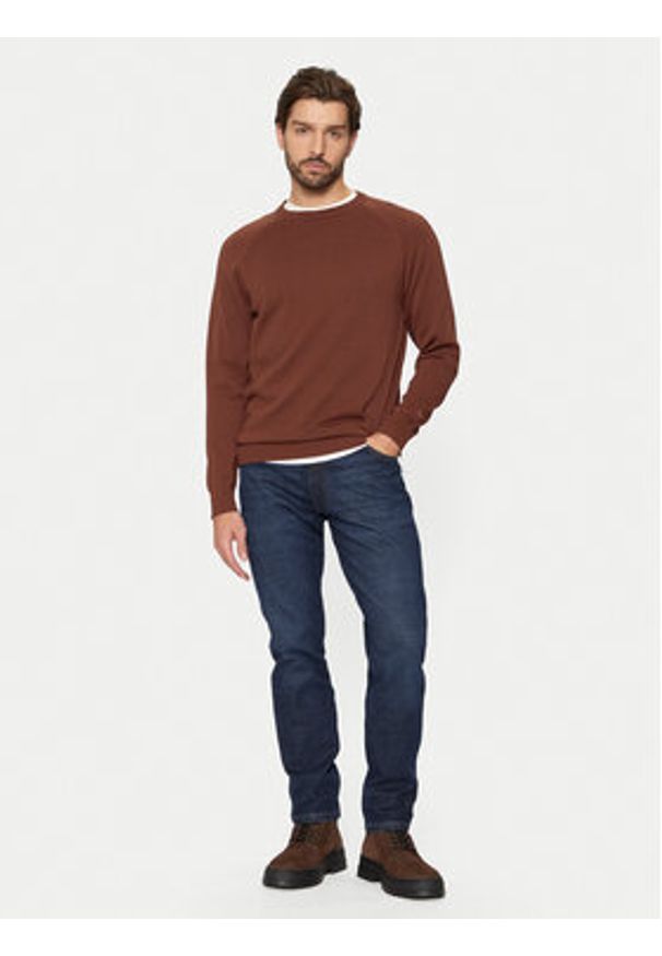 Lee Sweter 112355672 Brązowy Regular Fit. Kolor: brązowy. Materiał: bawełna
