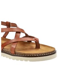 Brązowe Sandały Yokono Wygodne Skórzane Buty. Zapięcie: sprzączka. Kolor: brązowy. Materiał: skóra. Wzór: aplikacja. Sezon: lato #3