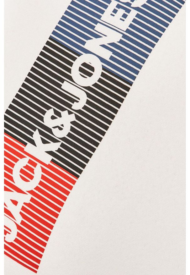 Jack & Jones - Bluza bawełniana. Okazja: na co dzień. Kolor: biały. Materiał: bawełna. Wzór: nadruk. Styl: casual