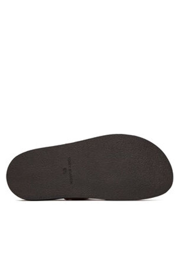 Tory Burch Klapki Ines Sport Slide 163481 Brązowy. Kolor: brązowy. Materiał: zamsz, skóra. Styl: sportowy