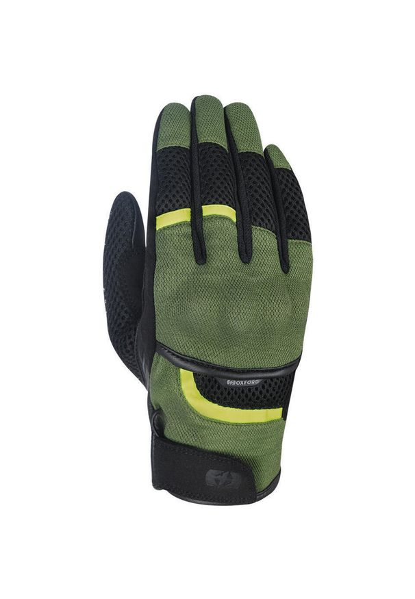 Rękawice rowerowe Oxford Brisbane Air w rozmiarze M/8 zielono-czarne. Kolor: czarny. Materiał: skóra. Sezon: lato. Sport: kolarstwo