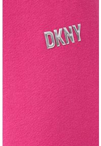 DKNY - Dkny spodnie dresowe damskie kolor różowy gładkie. Kolor: różowy. Materiał: dresówka. Wzór: gładki #3