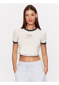 Guess T-Shirt Signature V3GI02 KBNW0 Różowy Slim Fit. Kolor: różowy. Materiał: bawełna #1