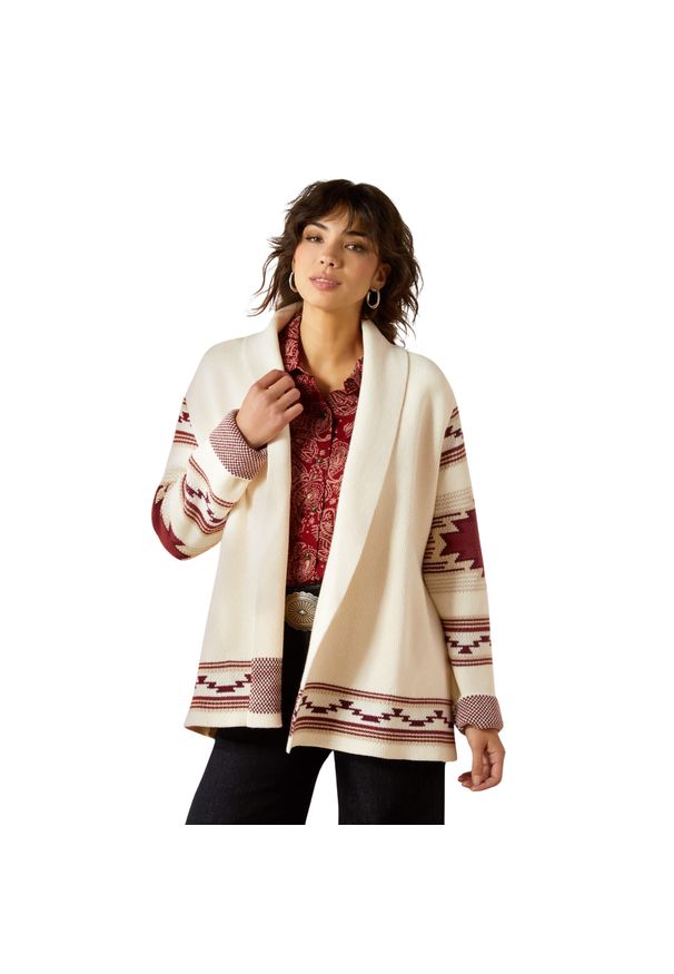 Sweter damski Ariat Westward. Kolor: biały. Materiał: polar. Sezon: zima