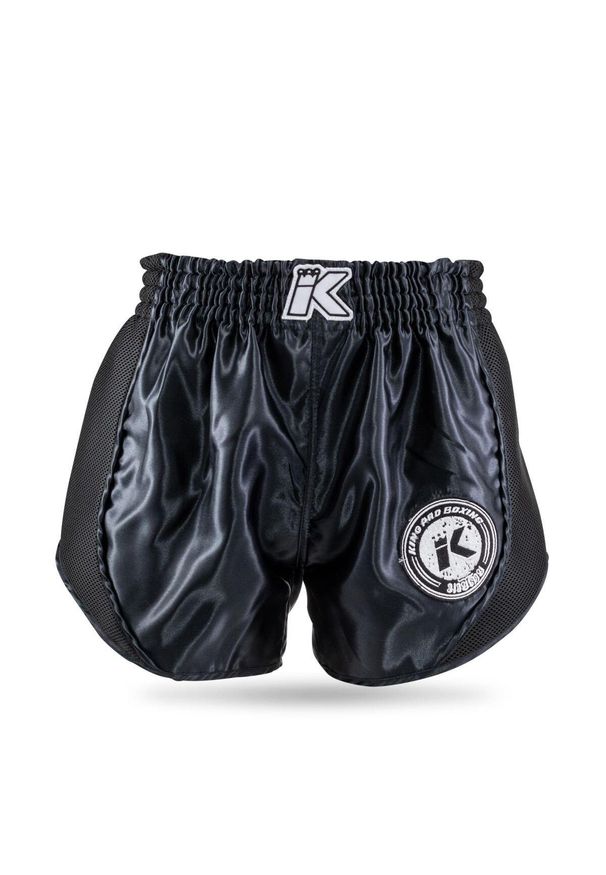 KING PRO BOXING - Spodenki do boksu tajskiego King Pro Boxing Retro Mesh 1. Kolor: czarny. Materiał: mesh. Sport: fitness