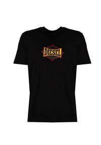 Diesel T-Shirt "T-Just" | A03843-0HAYU-9XX | Mężczyzna | Czarny. Okazja: na co dzień. Kolor: czarny. Materiał: bawełna. Wzór: nadruk. Styl: casual