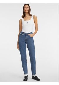 Guess Jeans Top W4YP48 KA0H1 Biały Regular Fit. Kolor: biały. Materiał: bawełna