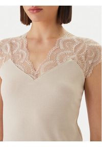 Morgan Bluzka 251-DELI Beżowy Slim Fit. Kolor: beżowy. Materiał: wiskoza #4