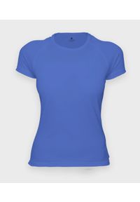 MegaKoszulki - Koszulka damska sportowa (bez nadruku, gładka) - niebieska. Kolor: niebieski. Materiał: poliester. Wzór: gładki