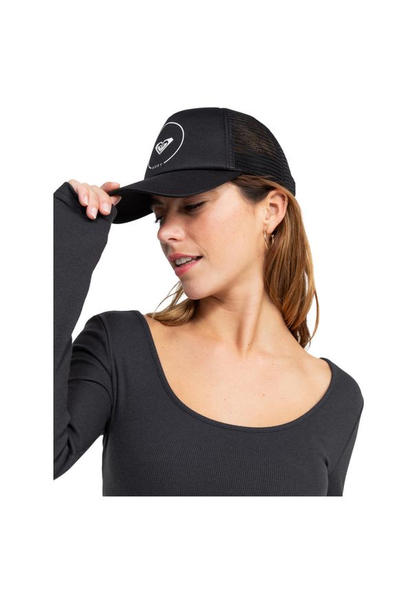 Roxy - Czapka Trucker dla Kobiety TRUCKIN Czarny. Kolor: szary. Materiał: poliester. Wzór: nadruk