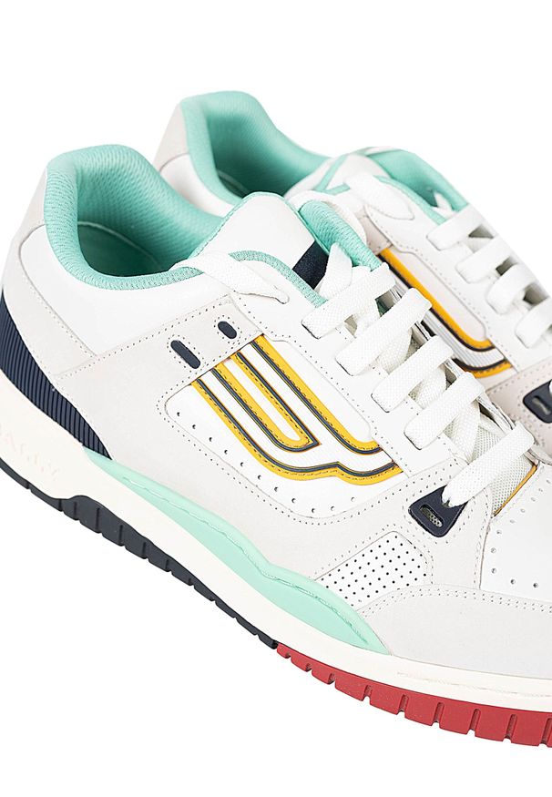 Bally Sneakersy "Kuba-T" | 6226048 | Kuba-T | Mężczyzna | Biały, Żółty, Szary, Turkusowy. Kolor: turkusowy, żółty, wielokolorowy, szary, biały. Materiał: skóra, tkanina. Wzór: nadruk, aplikacja