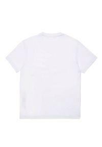 DSQUARED2 KIDS - Biały t-shirt z nadrukami 4-16 lat. Kolor: biały. Materiał: bawełna. Długość rękawa: krótki rękaw. Wzór: nadruk. Sezon: lato