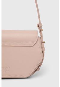 Pinko torebka skórzana kolor różowy. Kolor: różowy. Materiał: skórzane. Rodzaj torebki: na ramię #2