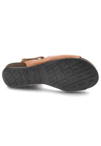 Brązowe Sandały Armodo Wygodne Obuwie Damskie. Kolor: brązowy. Materiał: skóra. Sezon: lato. Obcas: na obcasie. Styl: elegancki. Wysokość obcasa: niski #4
