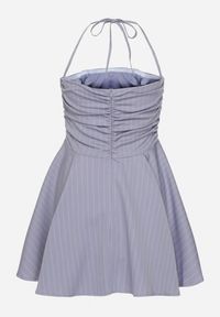 Born2be - Niebieska Sukienka Vices w Paski z Kwadratowym Dekoltem Fenarose. Okazja: na co dzień. Typ kołnierza: dekolt kwadratowy. Kolor: niebieski. Wzór: paski. Typ sukienki: sportowe. Styl: casual, elegancki, sportowy #6