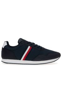 TOMMY HILFIGER - Buty Tommy Hilfiger LO Runner Mix FM0FM04958-DW5 - granatowe. Okazja: na co dzień. Kolor: niebieski. Materiał: nylon, kauczuk, guma, poliester. Szerokość cholewki: normalna