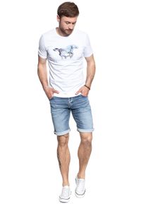 Mustang - SPODENKI MĘSKIE MUSTANG Chicago Short DENIM BLUE 1007117 5000 313. Materiał: denim