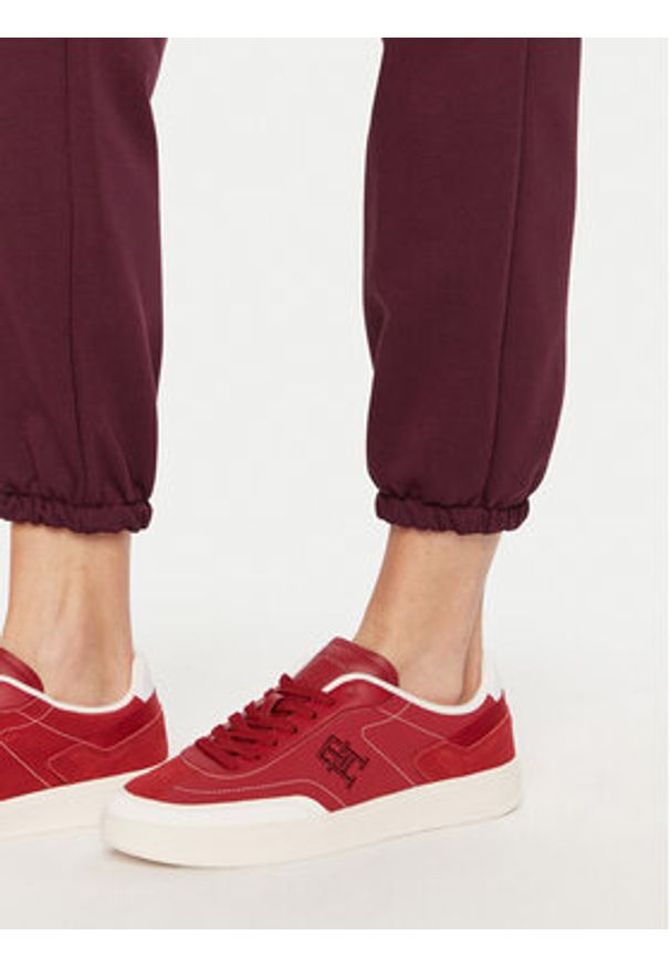 ViCOLO Spodnie dresowe TS0553 Bordowy Regular Fit. Kolor: czerwony. Materiał: bawełna, syntetyk