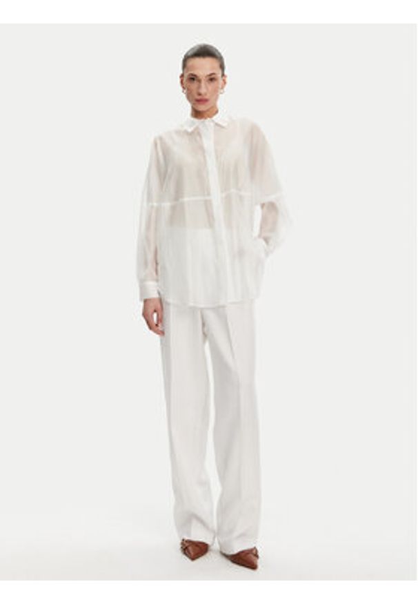 ACCESS FASHION Koszula 53-7068-104 Biały Loose Fit. Kolor: biały. Materiał: lyocell