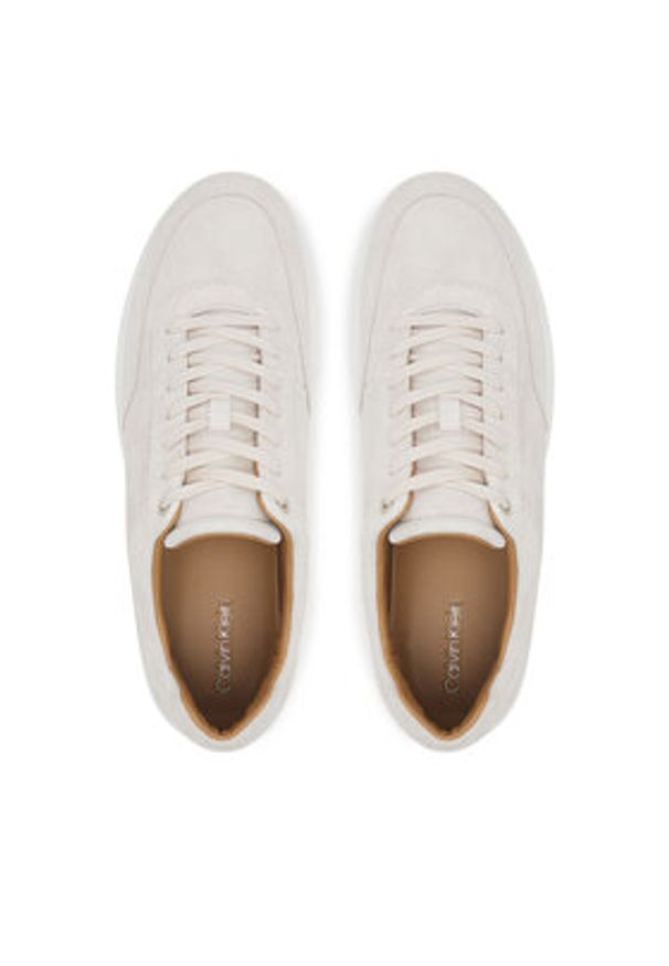 Calvin Klein Sneakersy Clean Cup Low Laceup Oxf Su HM0HM01880 Beżowy. Kolor: beżowy. Materiał: skóra