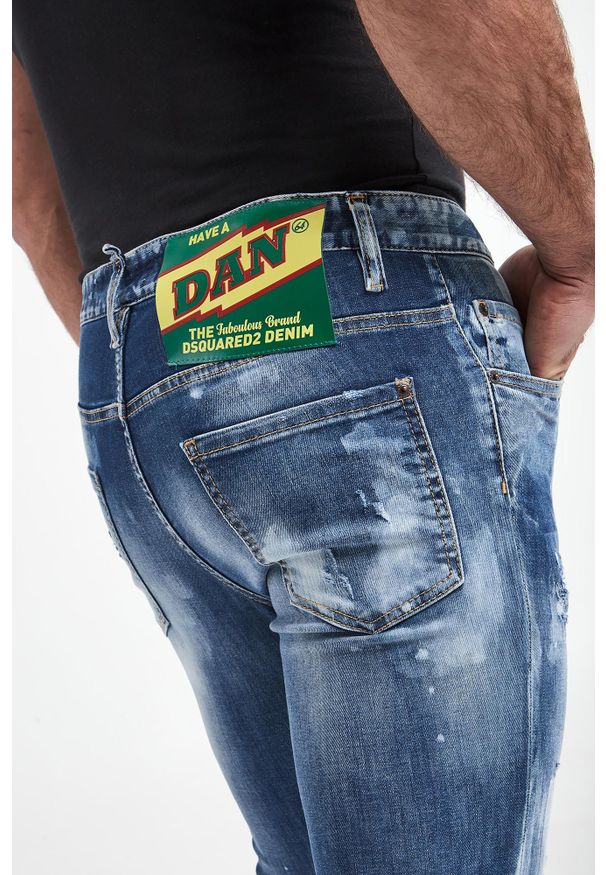 Jeansy męskie Super Twinky Jean DSQUARED2. Wzór: nadruk