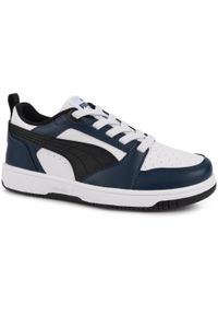 Puma - Buty sneakersy sportowe dziecięce elastyczne sznurówki granatowe PUMA. Zapięcie: sznurówki. Kolor: niebieski, wielokolorowy, biały. Sport: turystyka piesza #1