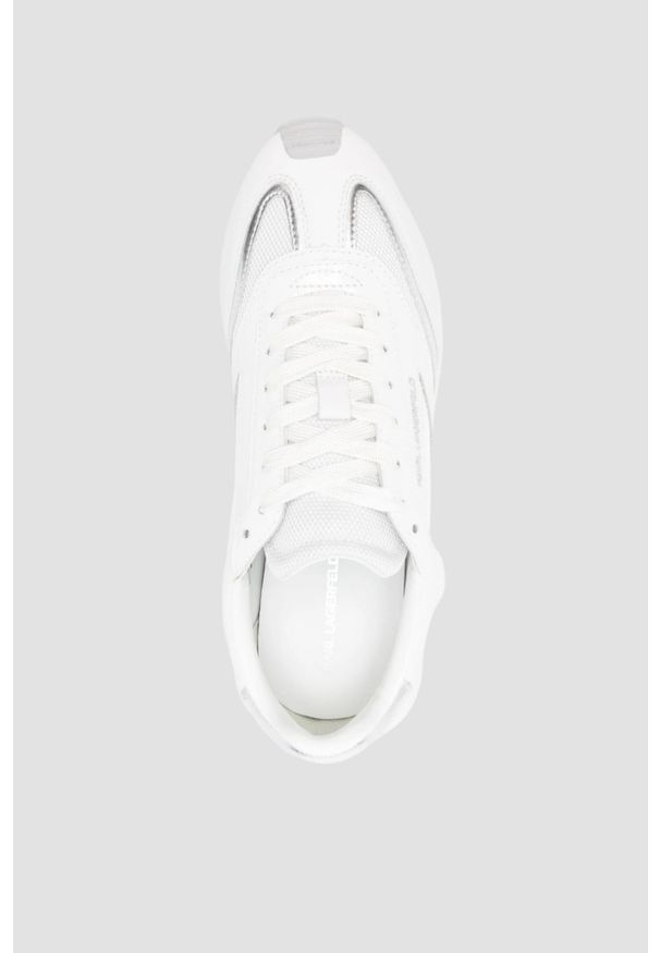 Karl Lagerfeld - KARL LAGERFELD Białe damskie sneakersy skórzane Kapri Karl NFT Lo Lace, Rozmiar 40. Okazja: na co dzień. Kolor: biały. Materiał: skóra