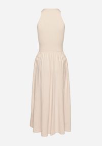 Born2be - Jasnobeżowa Sukienka Bawełniana Rozkloszowana bez Rękawów z Kieszonkami Efrinara. Okazja: na co dzień. Kolor: beżowy. Materiał: bawełna. Długość rękawa: bez rękawów. Sezon: lato. Typ sukienki: rozkloszowane. Styl: klasyczny, casual, elegancki. Długość: maxi #3