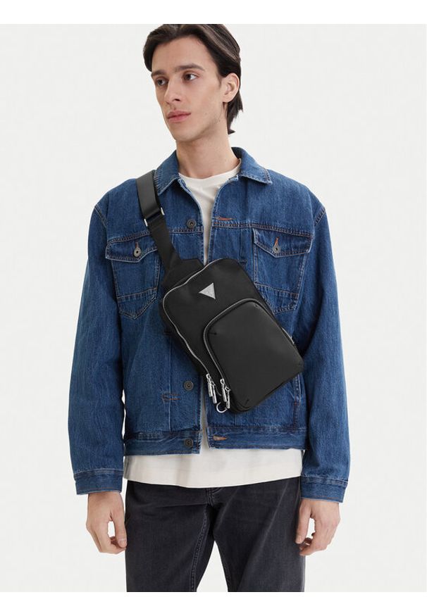 Guess Saszetka HMBEHN P5426 Czarny. Kolor: czarny. Materiał: materiał