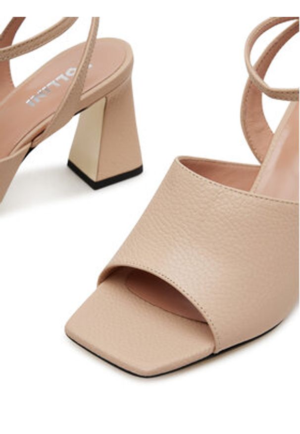 Pollini Sandały SA16077C1MTD0122 Beżowy. Kolor: beżowy. Materiał: skóra