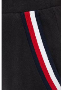 TOMMY HILFIGER - Tommy Hilfiger Spodnie damskie kolor czarny gładkie. Kolor: czarny. Materiał: skóra, dzianina, włókno. Wzór: gładki #4