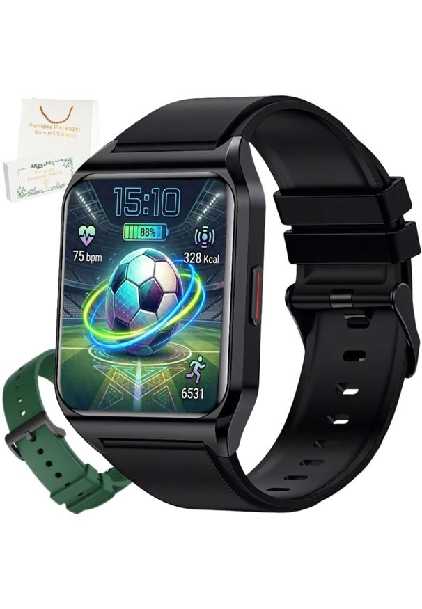 Smartwatch Rubicon Zegarek dziecięcy SMARTWATCH Rubicon RNCE89 na Komunię - black/green. Rodzaj zegarka: smartwatch