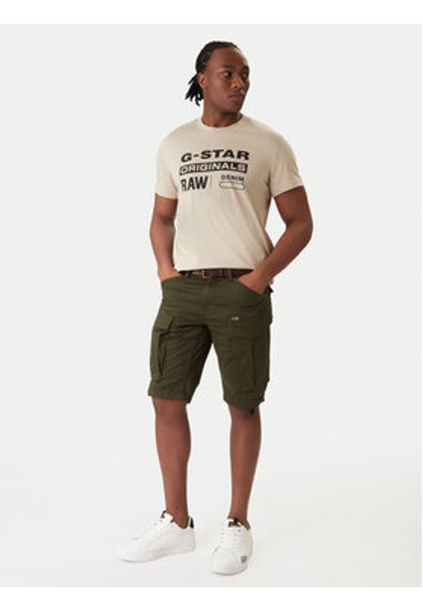 G-Star RAW - G-Star Raw T-Shirt Originals D25969-C506 1214 Beżowy Regular Fit. Kolor: beżowy. Materiał: bawełna