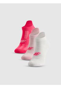 4f - 4F Skarpetki sportowe przed kostkę (3-pack) dziewczęce - multikolor 35-37. Kolor: wielokolorowy #1