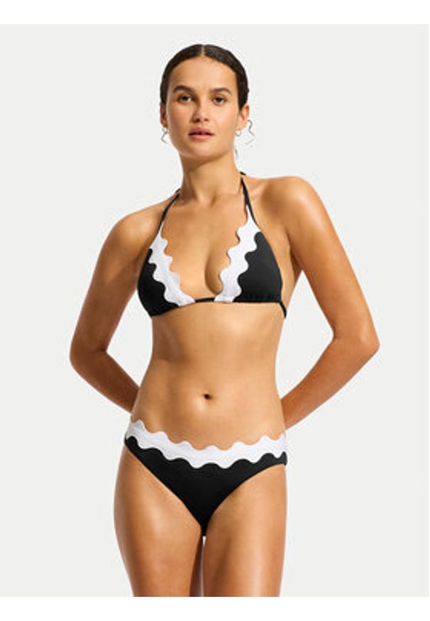 Seafolly Góra od bikini 31437-717 Czarny. Kolor: czarny. Materiał: syntetyk