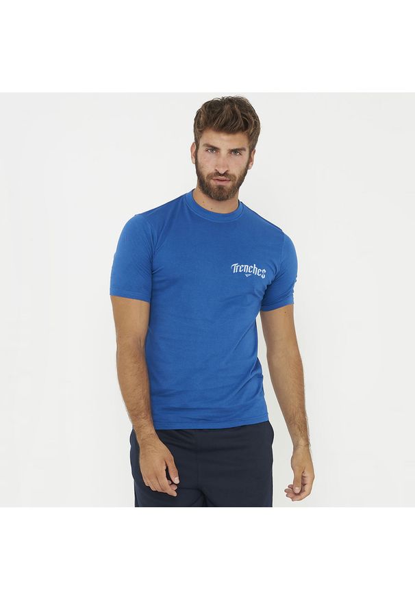 LEGEA - Koszulka Legea Savage Dorosłych. Kolor: niebieski. Materiał: bawełna. Wzór: nadruk. Sport: fitness