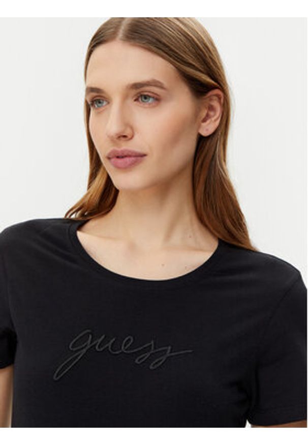 Guess T-Shirt O5GI02 KBBU1 Czarny Regular Fit. Kolor: czarny. Materiał: bawełna