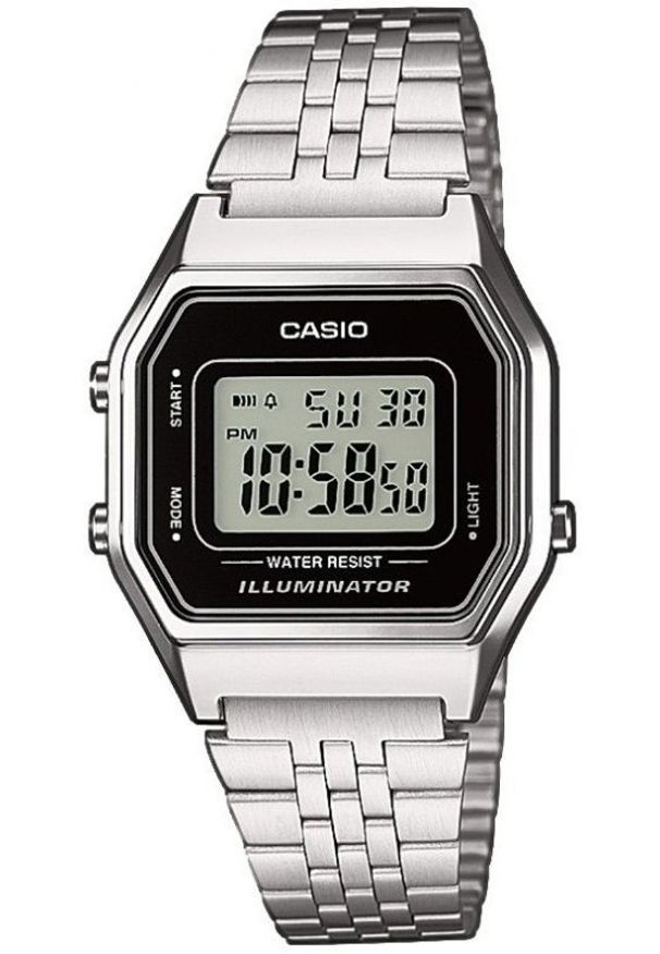 Zegarek Casio Zegarek męski Retro srebrny (LA680WEA-1EF). Kolor: srebrny. Styl: retro